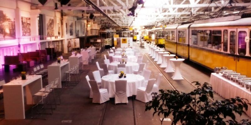 Museum with trams vintage cars