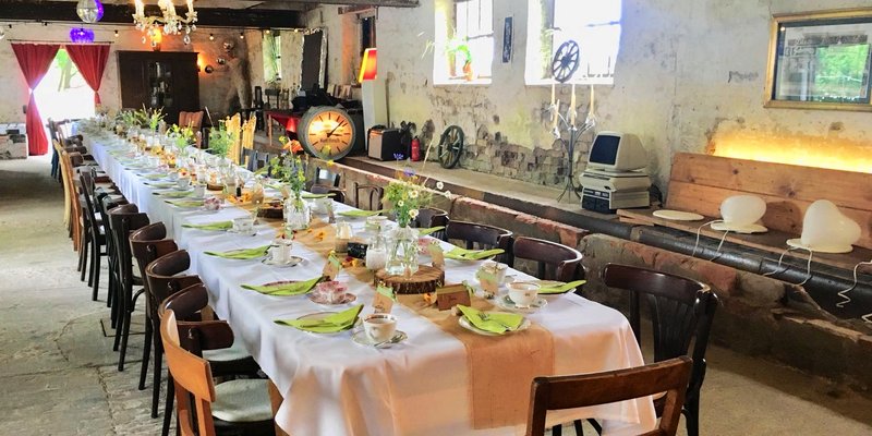 Party barn with a bar in the old flair