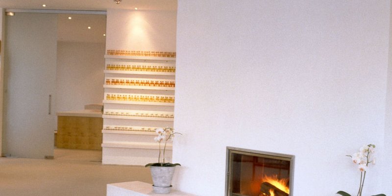 City loft with open kitchen & wellness area  - Download kitchen with fireplace and view in Designer