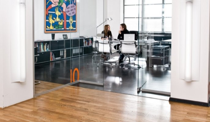 Modern office space with loft character