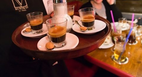 Bar and diner on the road - in the US school bus
