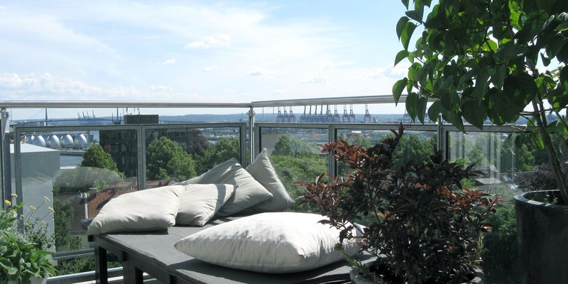Nordische Terrassenwohnung mit Weitblick - Panorama Sonnenterrasse 