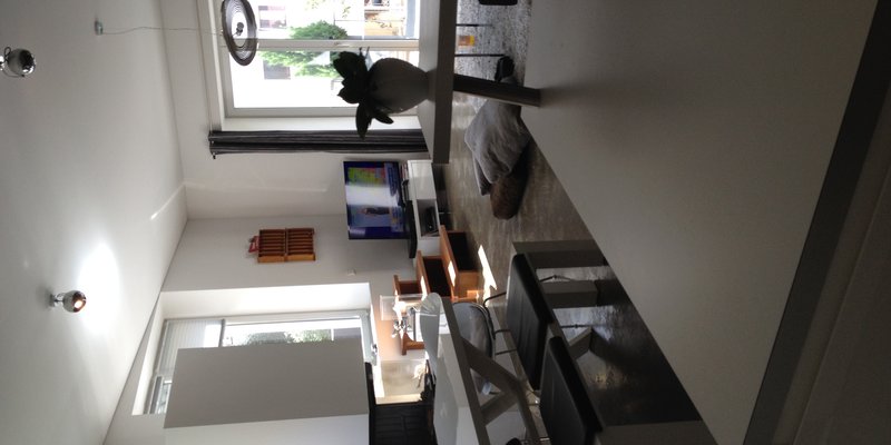 Loft Thalkirchen, fireplace, kitchen island