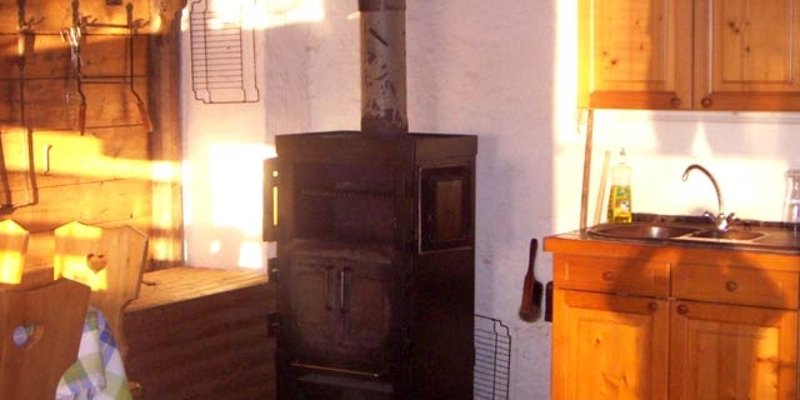 Pond site with log cabin