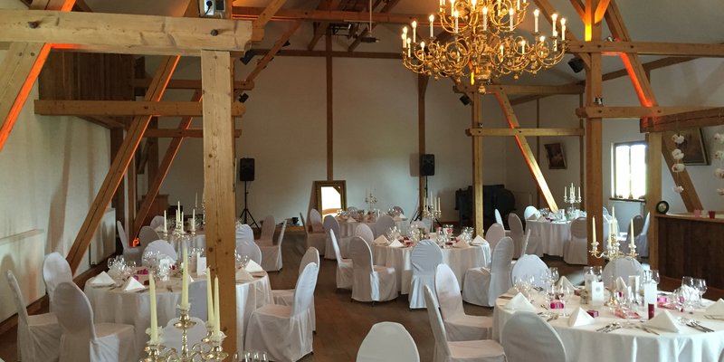 Gutshof bei München mit Kirche und Panorama