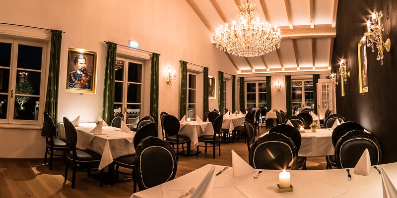 Restaurant hall with panoramic terrace Restaurant hall with panoramic terrace