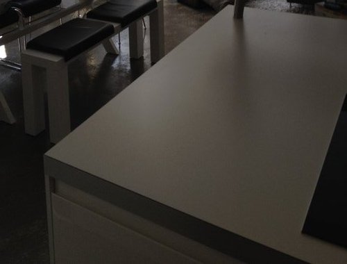 Loft Thalkirchen, fireplace, kitchen island