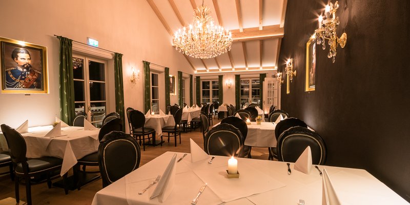 Restaurant hall with panoramic terrace Restaurant hall with panoramic terrace