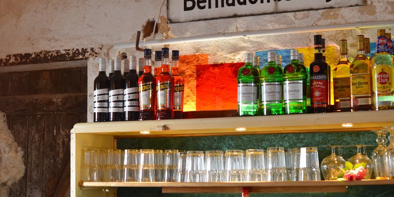 Party barn with a bar in the old flair