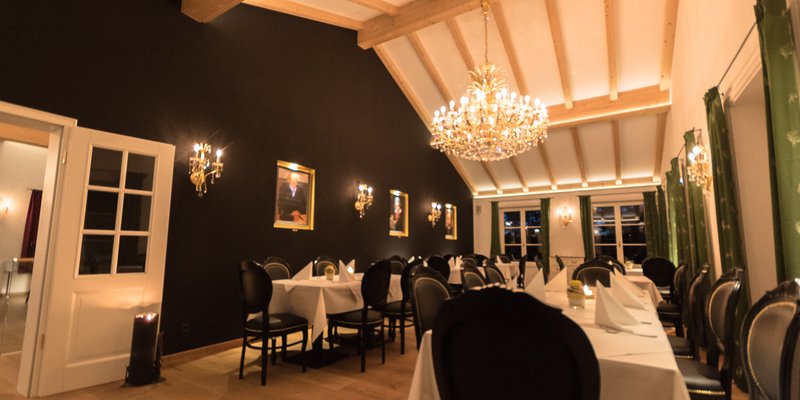 Restaurant hall with panoramic terrace Restaurant hall with panoramic terrace